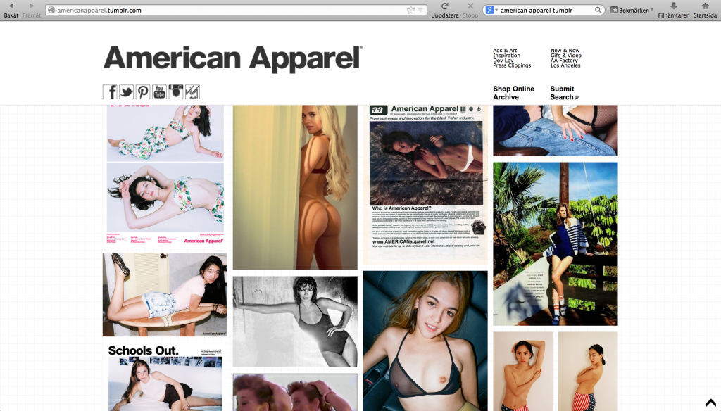 Dump av American Apparels tumblr med pilar 3